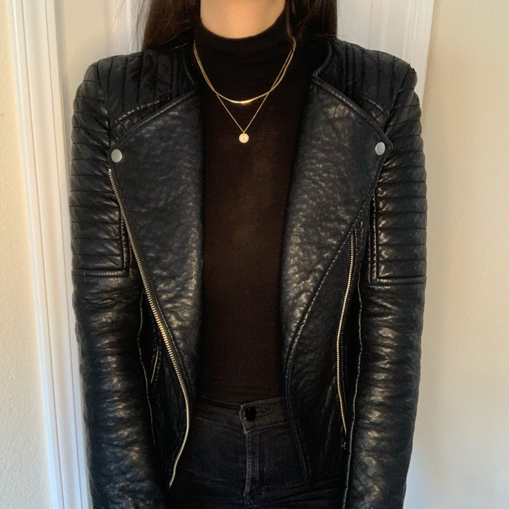 Vegan leather biker jacket